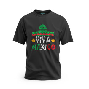 Playera-Viva-Mexico-Sombrero-verded-dos-flores