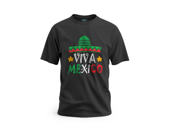 Playera-Viva-Mexico-Sombrero-verded-dos-flores